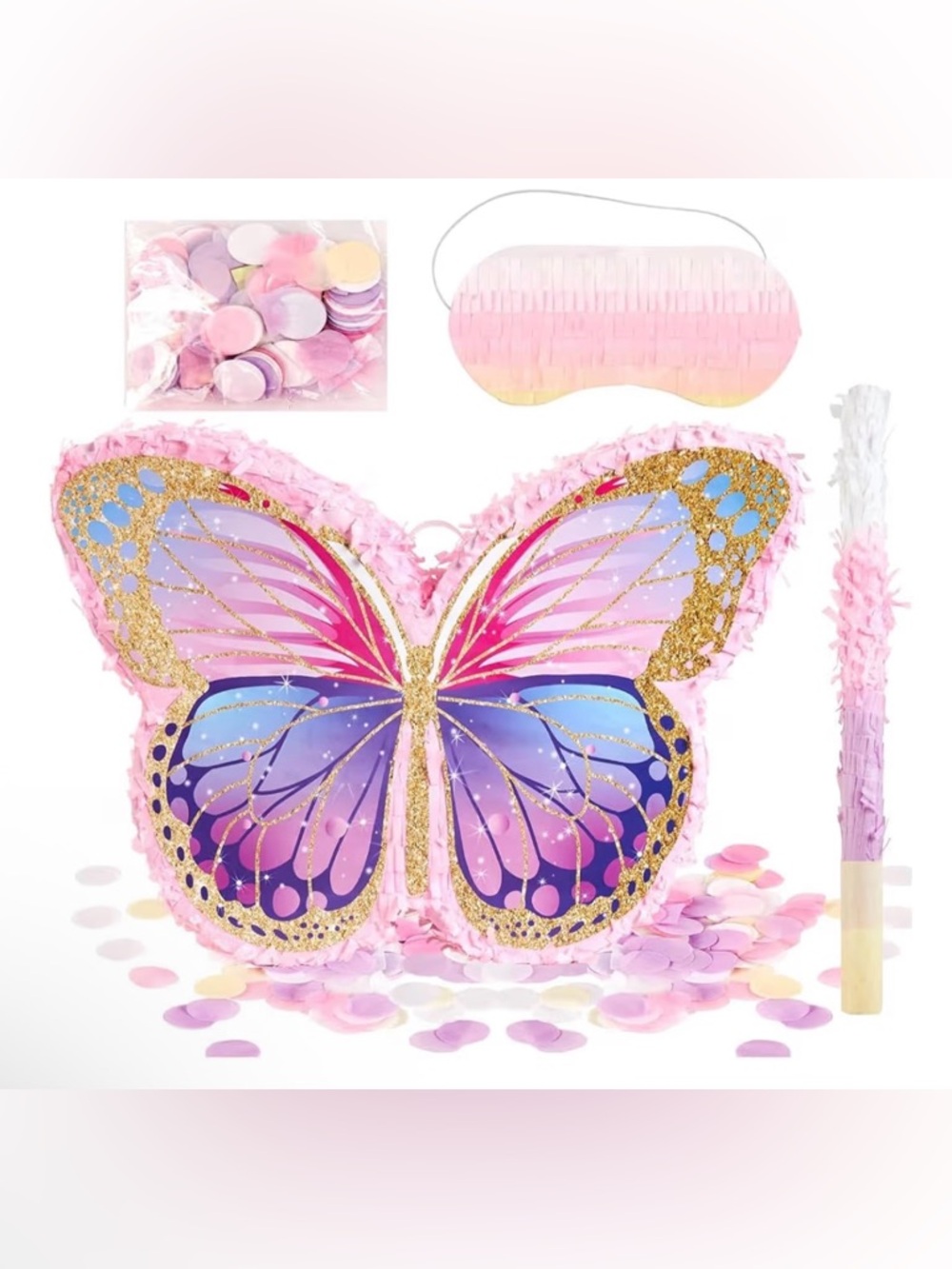 Butterfly Small Piñata Party Decoration - Pink